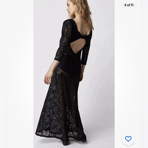 Free People Adored Black Lace Maxi Dress Size S. B27 - Picture 3 of 11